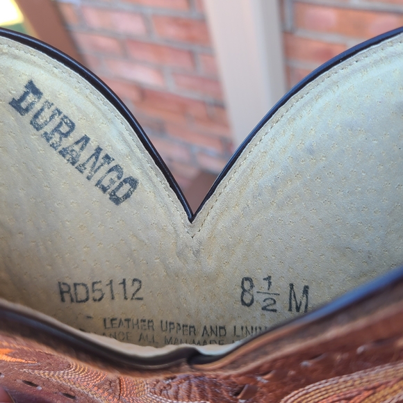 Durango Brown Leather Cowboy Boots - Picture 2 of 5